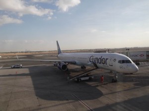 Airplane at Dabolim Airport in Goa, India