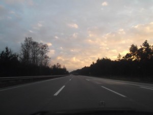 Fast Drive on empty Autobahn in Germany