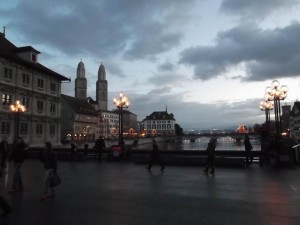 Rathausbruecke in Zurich, Switzerland