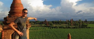 Dennis Kopp spotting the Buddhist Temple Ruins of Bagan, Myanmar