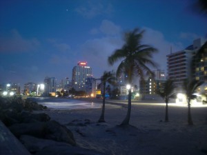 Nightly arrival at the Beach in Puerto Rico