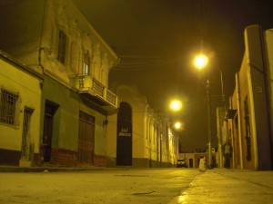 Deserted Streets of Barranco, Lima at Night