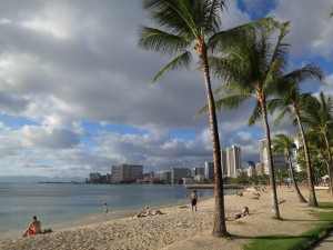 View of Waikiki Beach in Obama-Land, Oahu, Hawaii