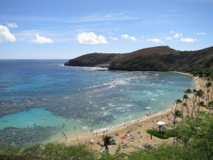 Sandy Beach in Hanauma Bay, Oahu, Hawaii