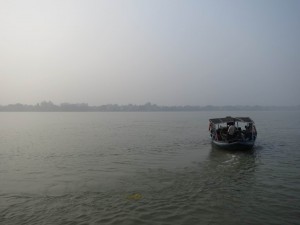 Hazy View of the Ganga in Kolkata, India