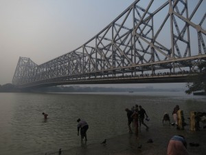 Ganga and Howrah Bridge in Kolkata