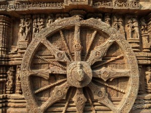 Sculpted Wheel at the UNESCO Sun Temple in Konark, Konarak, India