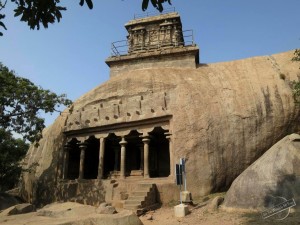 Structural Temple on top of a Cave Temple in Mamallapuram, India