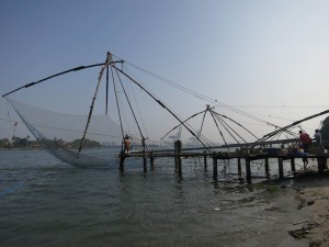 Lifted Chinese Fishing Net in Kochi, India