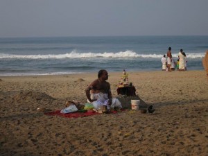 Holi Man waiting for Customers in Varkala