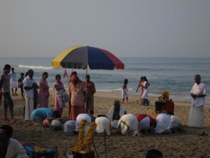 Morning Puja at the Beach in Varkala