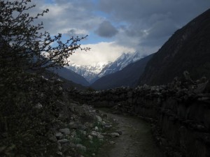 Finally, Snow Peaks by Langtang Village