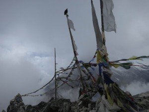 Prayer Flags and Clouds at Kyanjin Ri