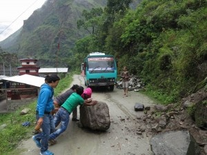 Removing a Rock from the Road, Nepal