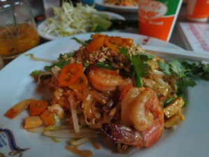 Shrimp Pad Thai in Bangkok, Thailand