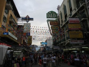 Touristic Khao San Road in Bangkok