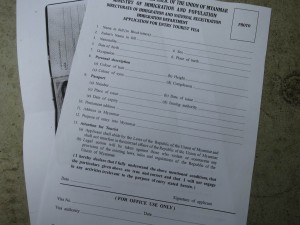 Application Form for Myanmar Visa