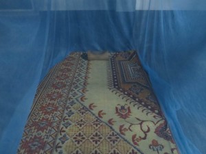 Straw Mat and Wooden Pillow at Wat Suan Mokkh, Thailand