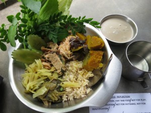 Vegetarian Pumpkin Curry and Desert at Wat Suan Mokkh