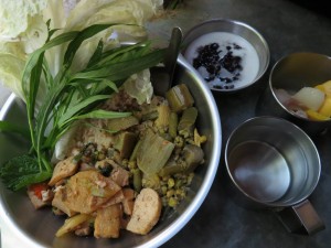 Vegetarian Thai Curry and Desert at Wat Suan Mokkh