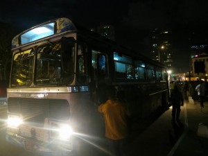 Local Bus at Night in Colombo, Sri Lanka