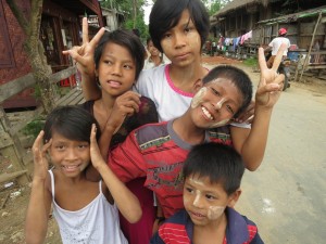 Local Village Kids in Katha, Myanmar