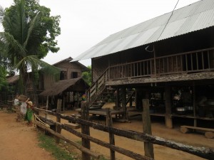 Typical Bamboo Huts in Katha Village, Myanmar