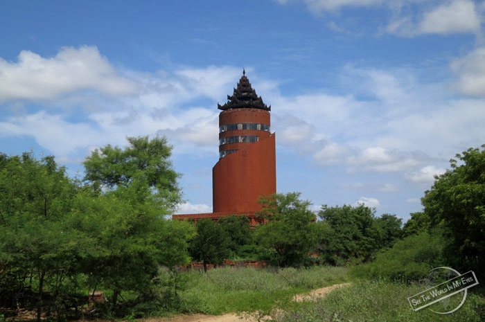 Ugly and out-of-place Viewing Tower in Bagan, Myanmar