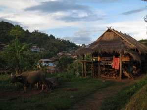 Local Bamboo House in Pankam Village, Myanmar