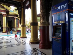 ATM inside the Shwedagon Paya in Yangon, Myanmar