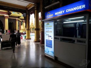 Ticket Counter aka Money Changer inside Shwedagon Paya in Yangon, Myanmar