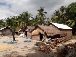 Local Straw Hut Village on Nusa Lembongan, Indonesia