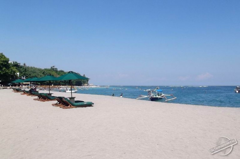 Empty Resort Beach in Senggigi on Lombok, Indonesia