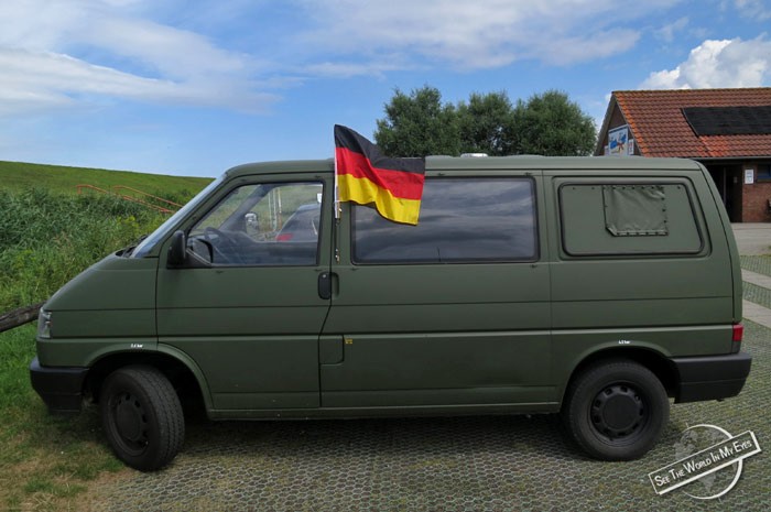 The Campervan with a Flag after Germany won the World Cup in 2014