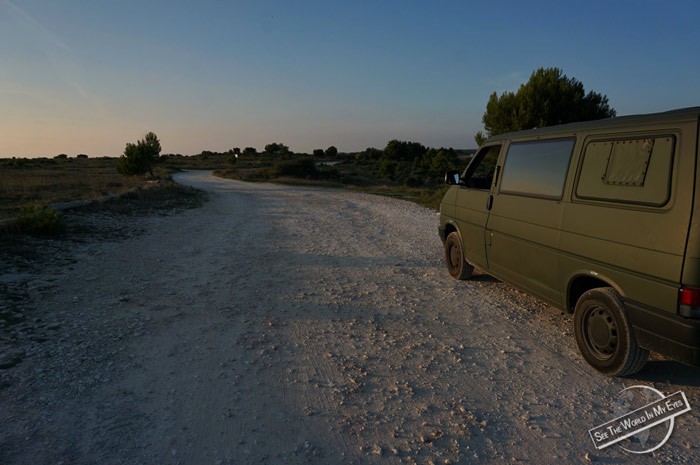 Driving off-Road with the Army Campervan by Cape Kamenjak in Croatia