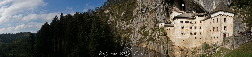 Panorama of Predjamski Grad, the Predjama Cave Castle in Slovenia