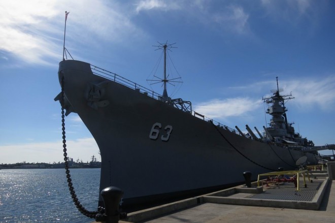 Battleship USS Missouri docked as Museum in Pearl Harbor, Hawaii