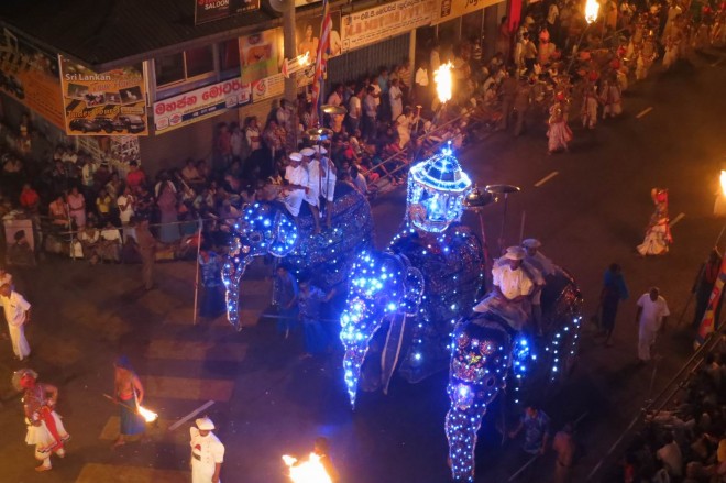 Esala Perahera, the Tooth Festival with Elephants in Kandy, Sri Lanka