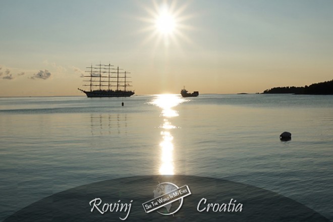 Sunset Panorama of the Adriatic Sea by Rovinj, Croatia